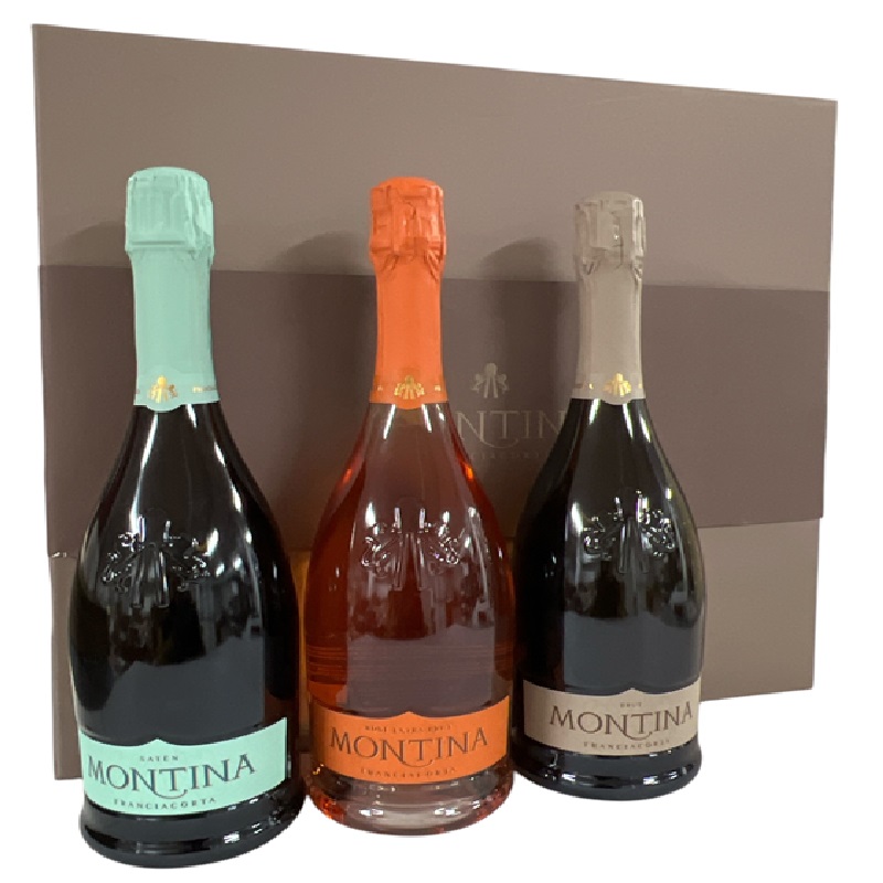 La Montina Box 3 Bottiglie Brut-Saten-Rosè