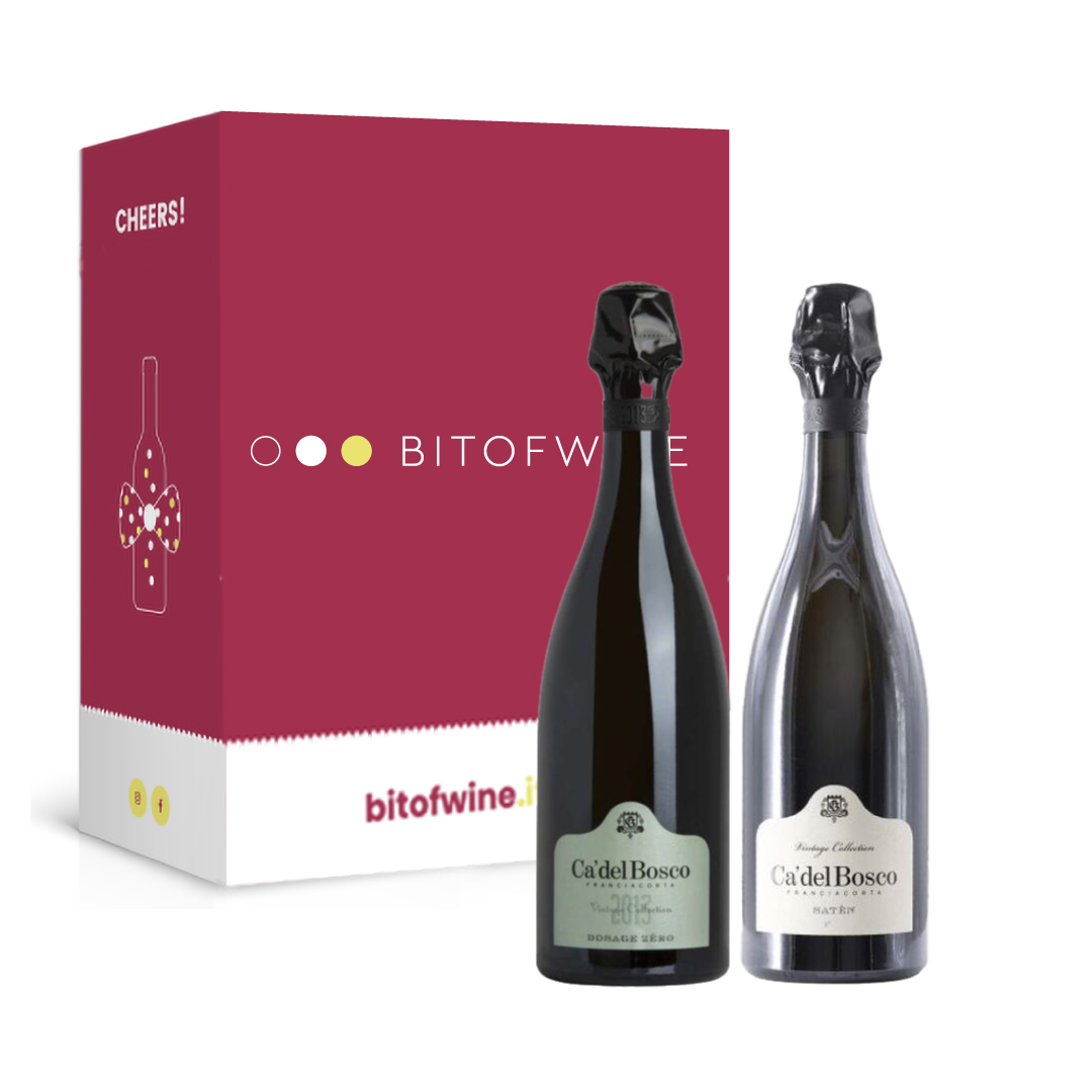 Ca’ del Bosco, Franciacorta Vintage Dosage Zéro 2020 e Satèn Brut 2020, 750 ml – Box 2 Bottiglie
