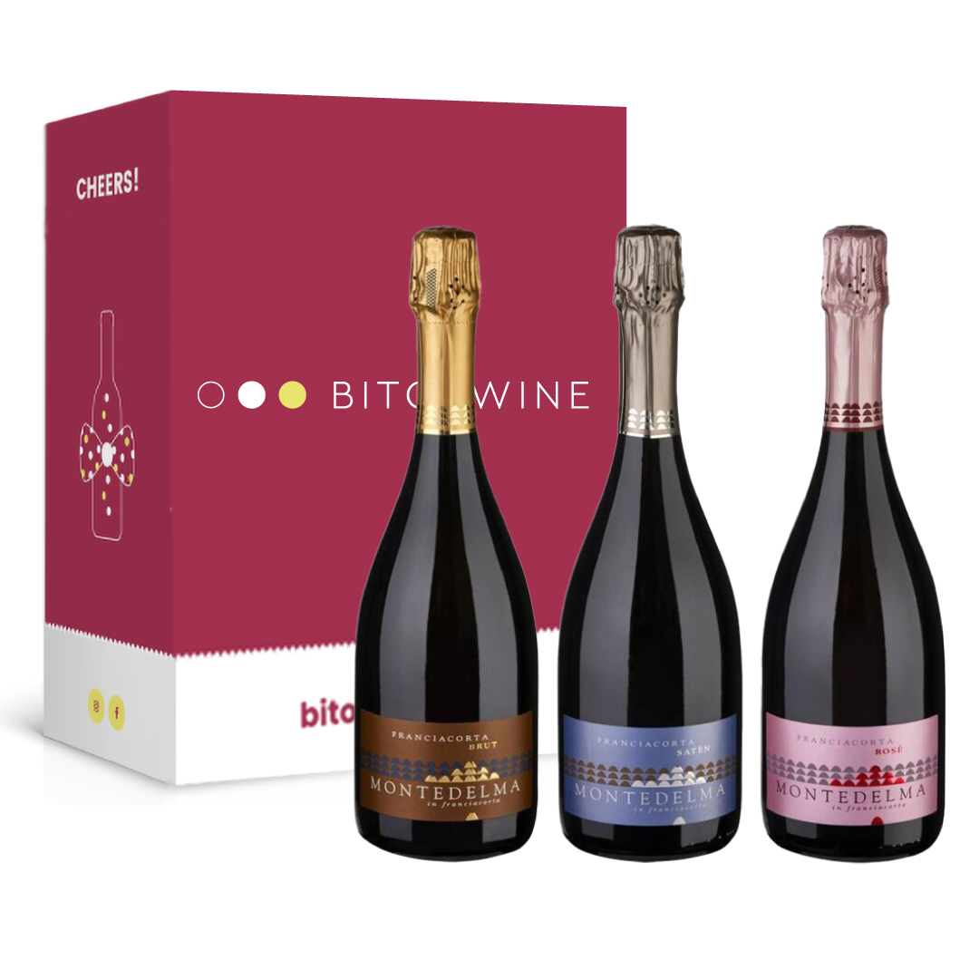 Montedelma, Franciacorta, 750 ml, Brut – Satèn – Rosé – Box 3 Bottiglie