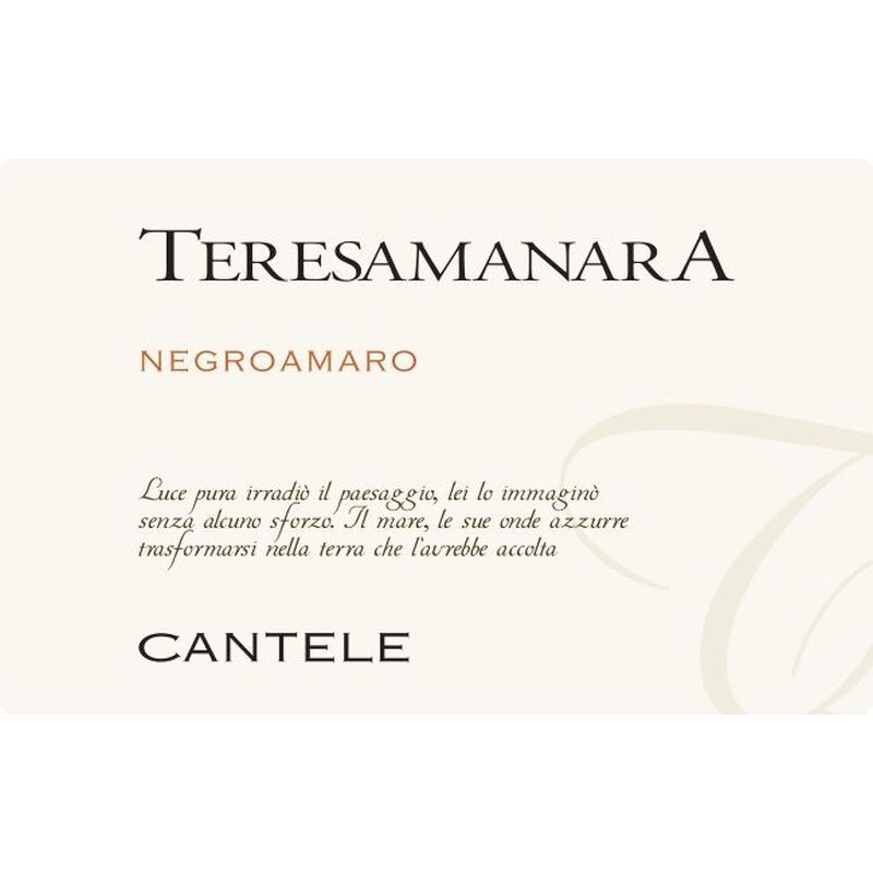 Cantele, Negroamaro Teresa Manara 2020, 750 ml - immagine 2