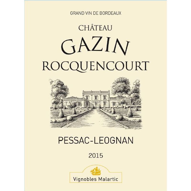 Château Gazin Rocquencourt, Pessac-Léognan Château Gazin Rocquencourt Rouge 2015, 750 ml - immagine 2