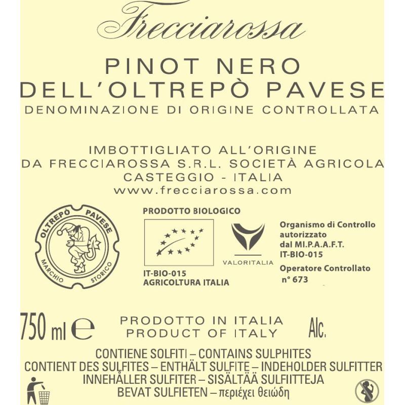 Frecciarossa, Pinot nero dell’Oltrepò Pavese Carillo 2022, 750 ml - immagine 3
