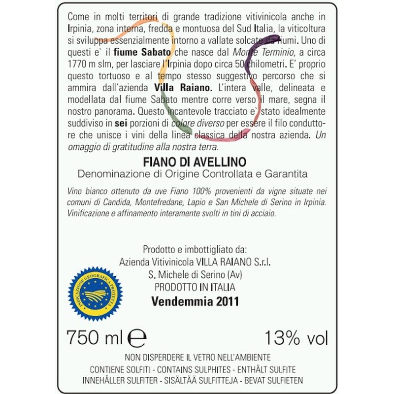 Villa Raiano, Fiano di Avellino 2021, 750 ml - immagine 3